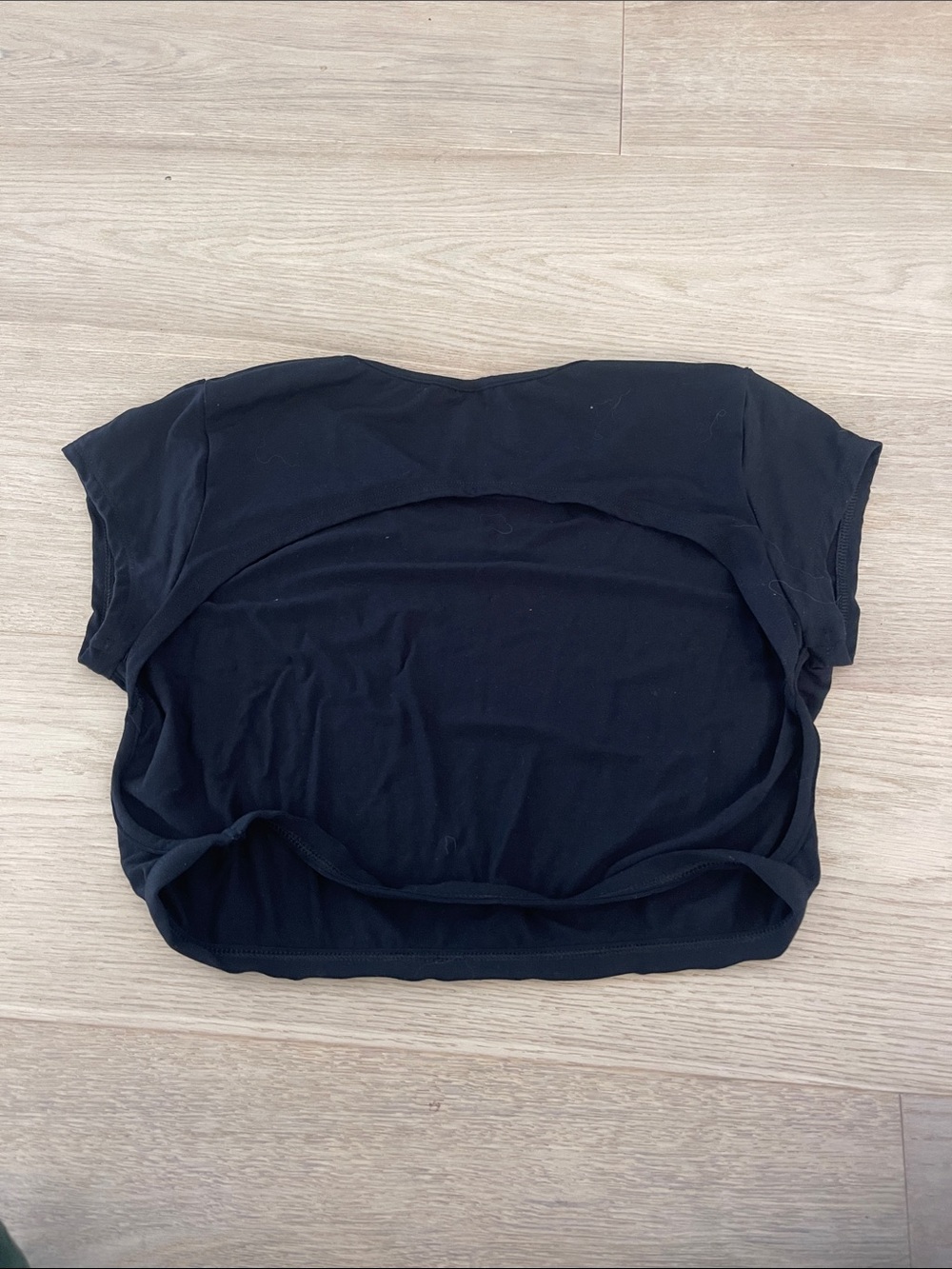 Wicked weasel Black Women's Scoop Neck Crop Top with open back - Picture 2 of 2